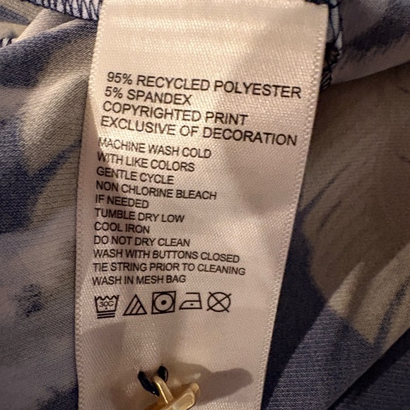 Tommy Bahama Navy and Green Palm Print Dress - Picture 8 of 8